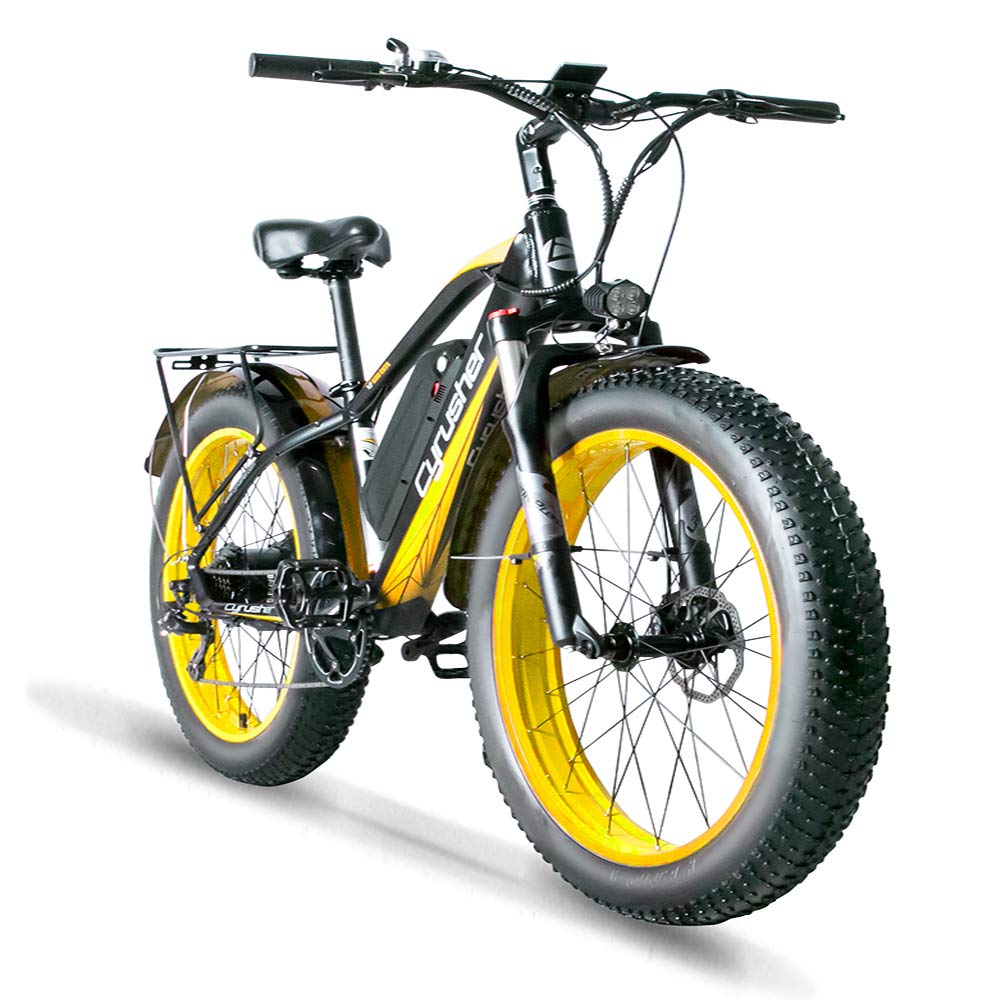 Buy Cyrusher Electric Mountain Bike 26 4 inch Fat Tire eBike Beach Cruiser Mens Sports Mountain