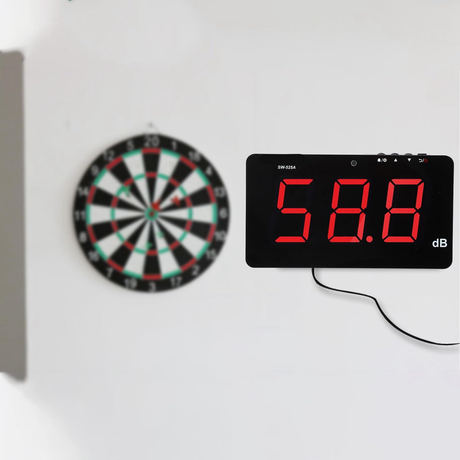 Yinhing SW525A Miernik Decybeli do Montażu na ścianie Miernik Hałasu od 30 do 130 DB z Ekranem LCD o Przekątnej 6 Cali Dokładny Pomiar Dźwięku zastosowań Laboratoryjnych w Domowym Biurze z funkcją