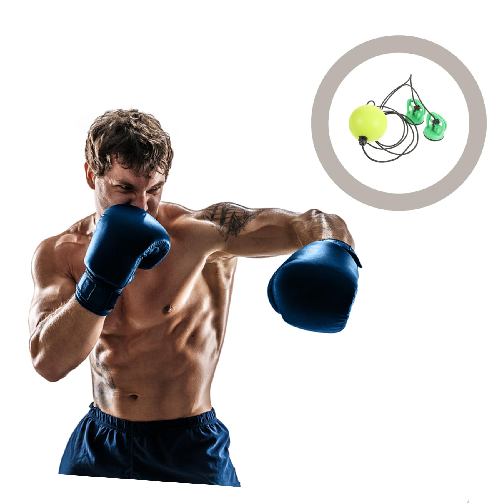 ibasenice Hochleistungs Speedball Trainingsball Pu Schaum mit Saugnapf Seilverstellung Boxball für Boxtraining Fitness und Schlaggeschwindigkeit