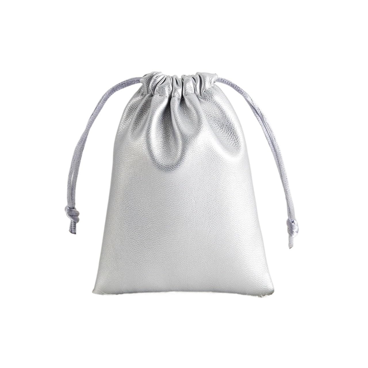 Bolsas de piel sintética para joyas pack de 12 saquitos con cordón de 7x9 cm
