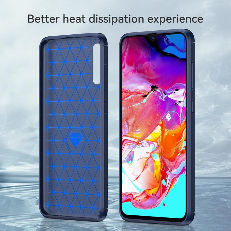 Image of Hybrid Carbon Fiber Back Case for Samsung Galaxy A70 / A70S (Blue)