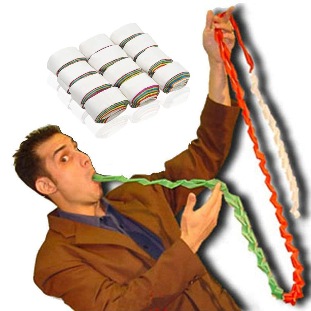 Zmmyuluo Mouth Coils Vomit Paper 12 Magic Paper 4.9" X 4.1" Colorful Stage Magic Tricks Accessories Gimmick Funny Illusion Magic Props(Colourful)