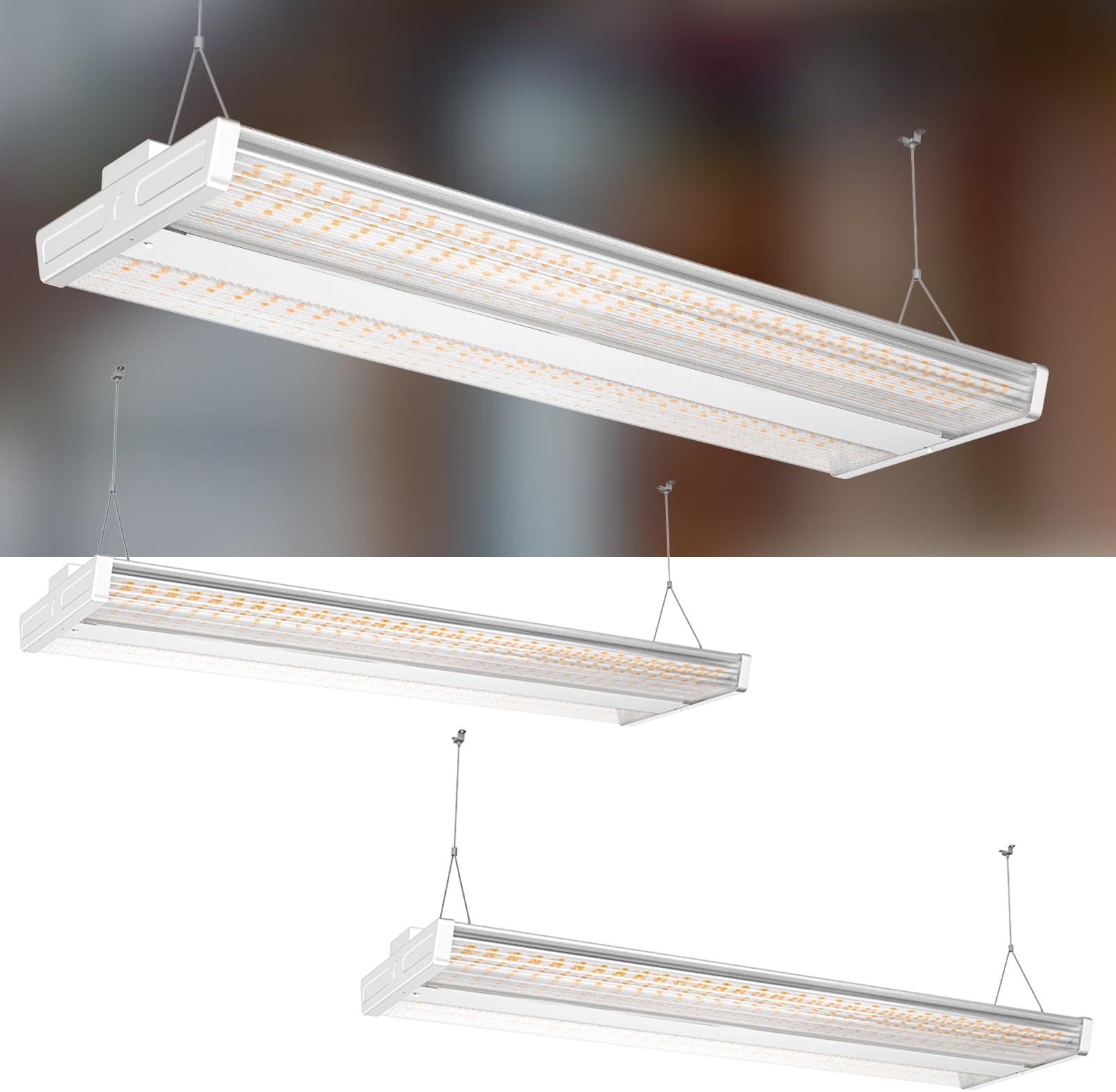Lightdot 4FT LED High Bay Shop Lights, 100-277V 【Driver Equipped, 5 Years】 265W 37100LM [Eqv. 1000W MH/HPS] 5000K Diamond Diffusion Linear Hanging Light for Warehouse -ETL Listed, 2Pack