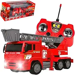 Caminhão de Bombeiro com Controle Remoto, 25 cm, 7 Funções