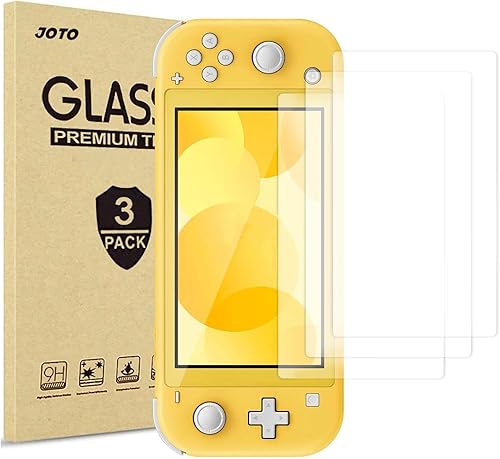 JOTO 3 Pack Screen Protector for Nintendo Switch Lite, Tempered Glass Screen Film Guard Rounded Edge Real Glass Screen Protector for Switch Lite 2019
