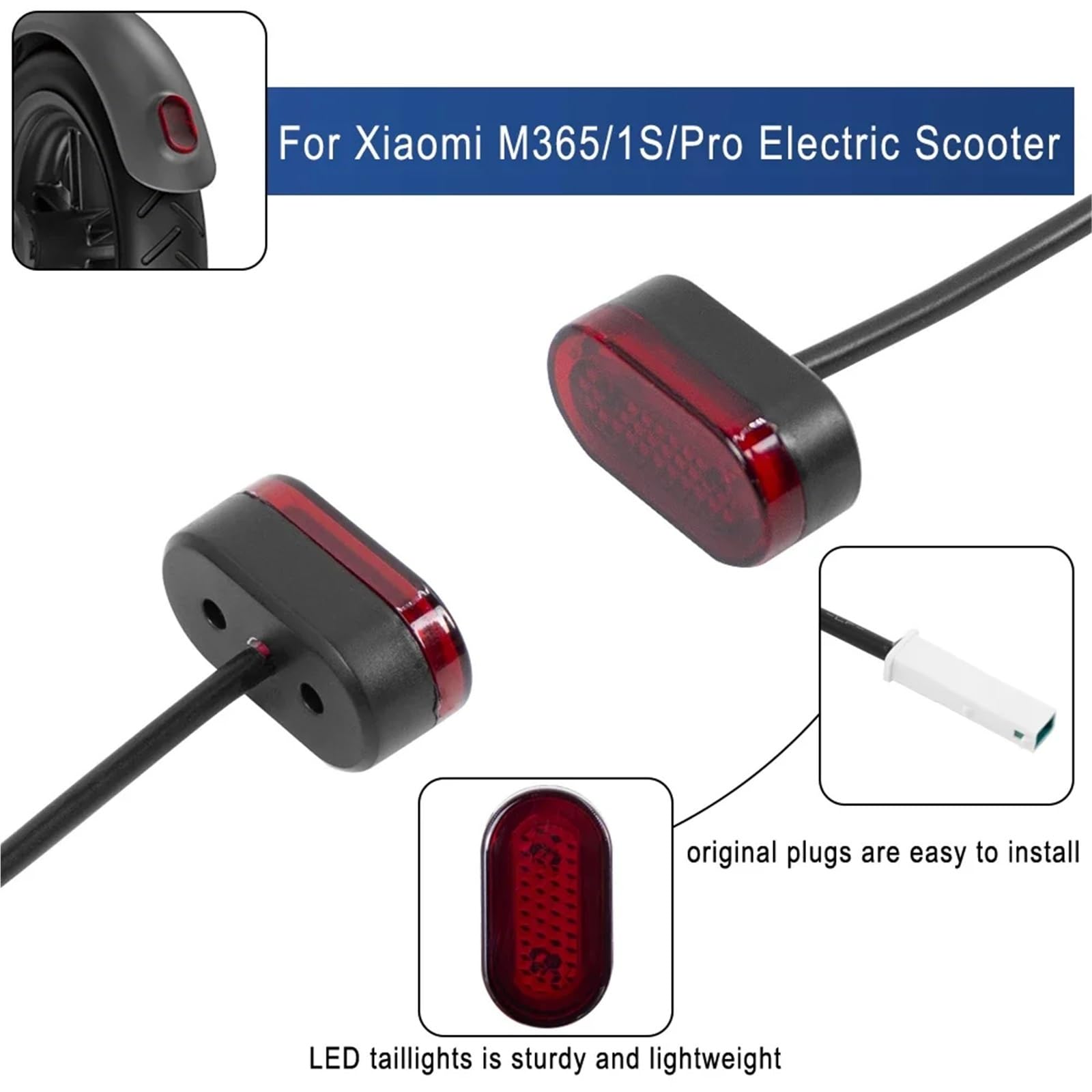 Garde Boue Trottinette Electrique Kit d'entretoises de pneu for garde-boue avant et arrière de 10 pouces, accessoire de scooter électrique for rehausser les coussinets de garde-boue et le feu arrière(