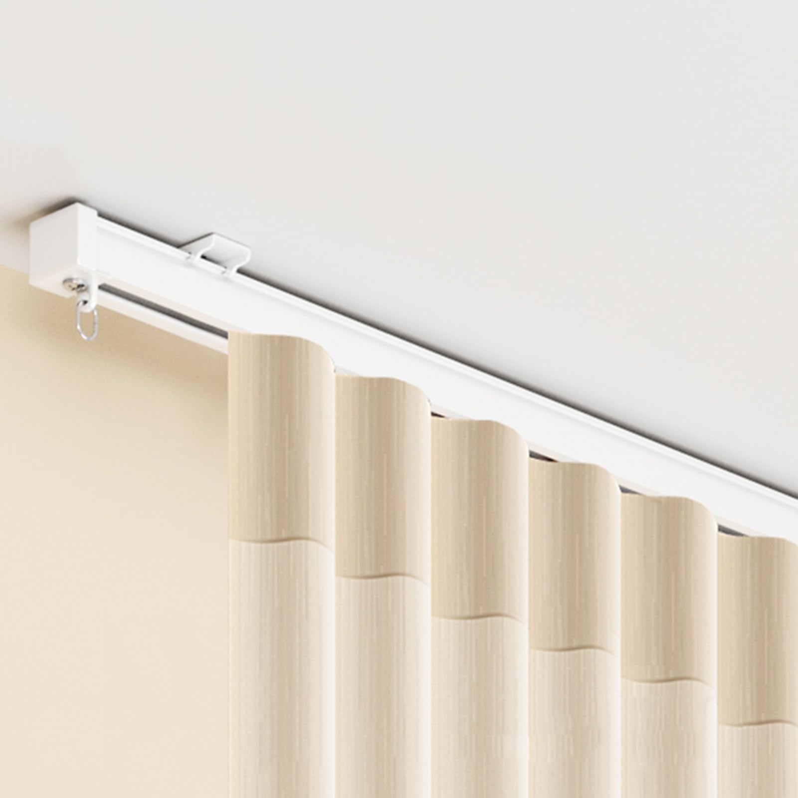 Riel para Cortinas de Aluminio Barra de Cortina Resistente Riel de Cortina con Accesorios para Divisores de Ambientes Sala de Estar Dormitorio 1-6m(Blanca,2.9m)