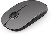 Vista 28 de VssoPlor - Mouse inalámbrico 2.4 G, delgado y portátil con nanorreceptor, para PC, laptop, computadora, negro