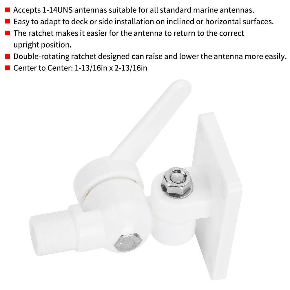 Yctze Support à cliquet d'antenne, Support de Base de Fixation de AISG pour Bateau Marin ABS, Interface BNC/SMA Ignifuge