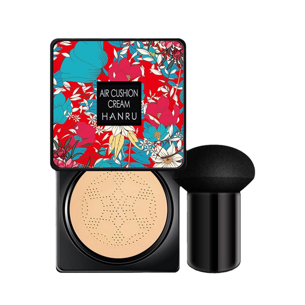 XUEJIAN Cabeza de Hongo Maquillaje Corrector Ligero Cojín de Aire Crema BB CC Base de Cobertura Total Base hidratante a Prueba de Agua Blanqueamiento Natural Maquillaje iluminador