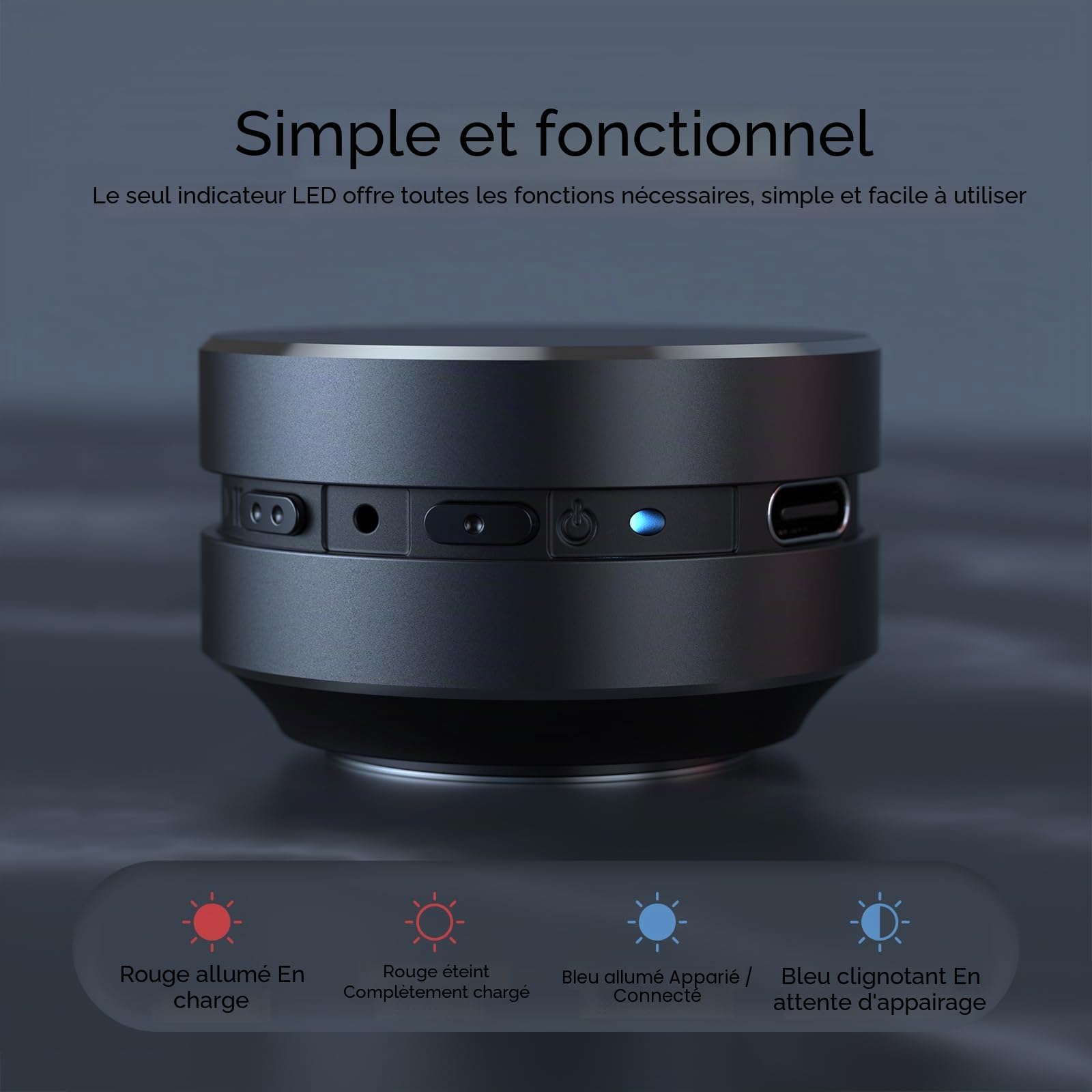 Docooler Haut-parleur portable à conduction osseuse, microphone intégré, radio FM