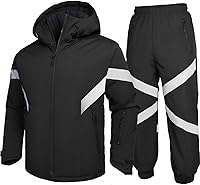 GEMYSE Men's Waterproof Ski Suit: Insulated Snowboard Jacket & Pants Set with Hood & Reflective Trim