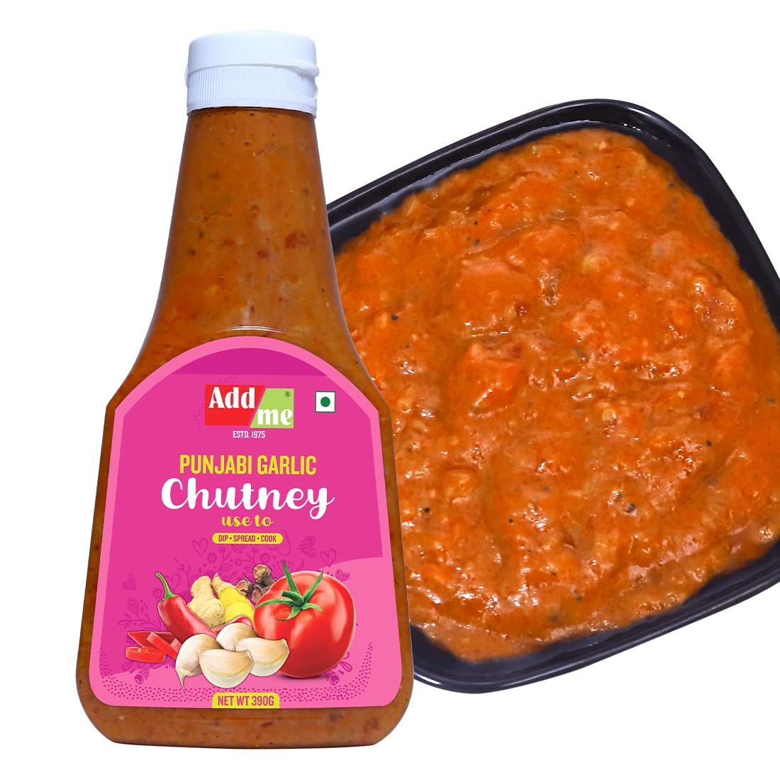 Add me Homemade Punjabi Garlic Chutney Sauce Dip 390 grams Lassan Ki Chatni (B09ZVFFPY4) Amazon Price History, Amazon Price Tracker