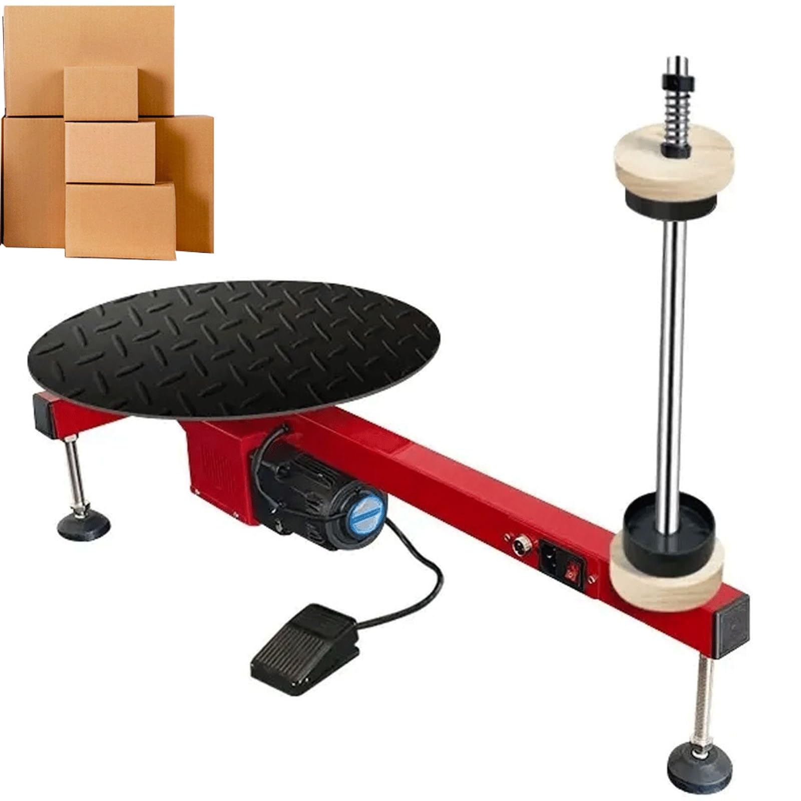 Envoltura eléctrica de película elástica, equipo de embalaje automático, máquina de embalaje de paletas de 50 RPM para soluciones eficientes de embalaje y embalaje de cajas