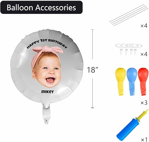 Miniatura 7 de Globo personalizado con cara, fotos personalizadas, globos de feliz cumpleaños, globos con nombre personalizado para regalos de fiesta de aniversario