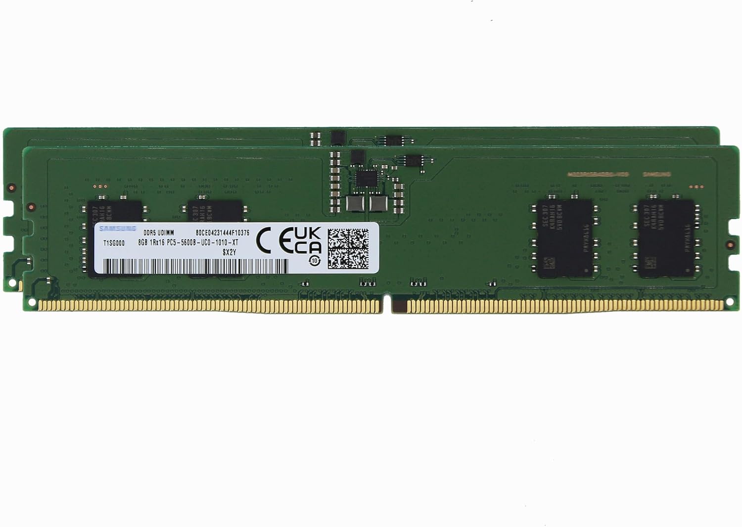 Samsung 16GB (2x8GB) DDR5 5600MHz PC5-44800 CL46 UDIMM 1Rx16 Single Rank 1.1V Non-ECC DIMM 288-Pin Desktop Computer RAM Memory