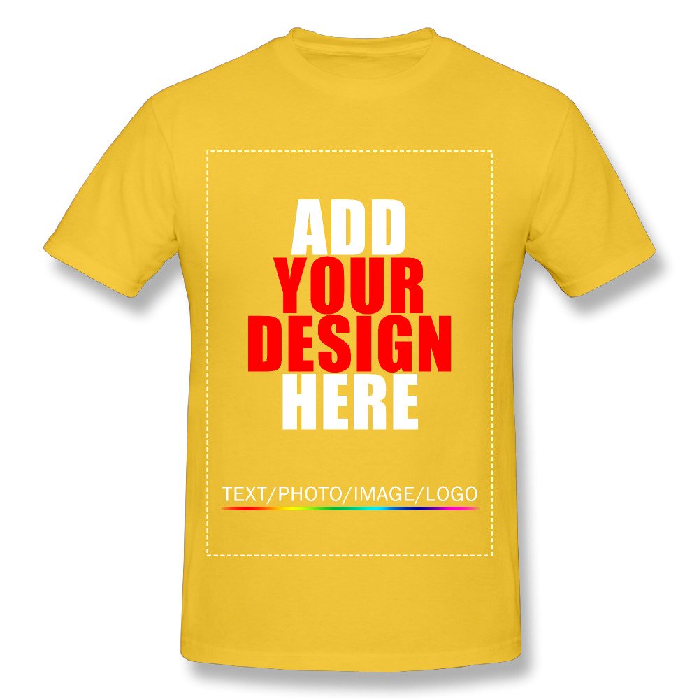 Customized T-Shirt Tee Design Your Own Shirt Add Your Image Text for Men & Women Gold