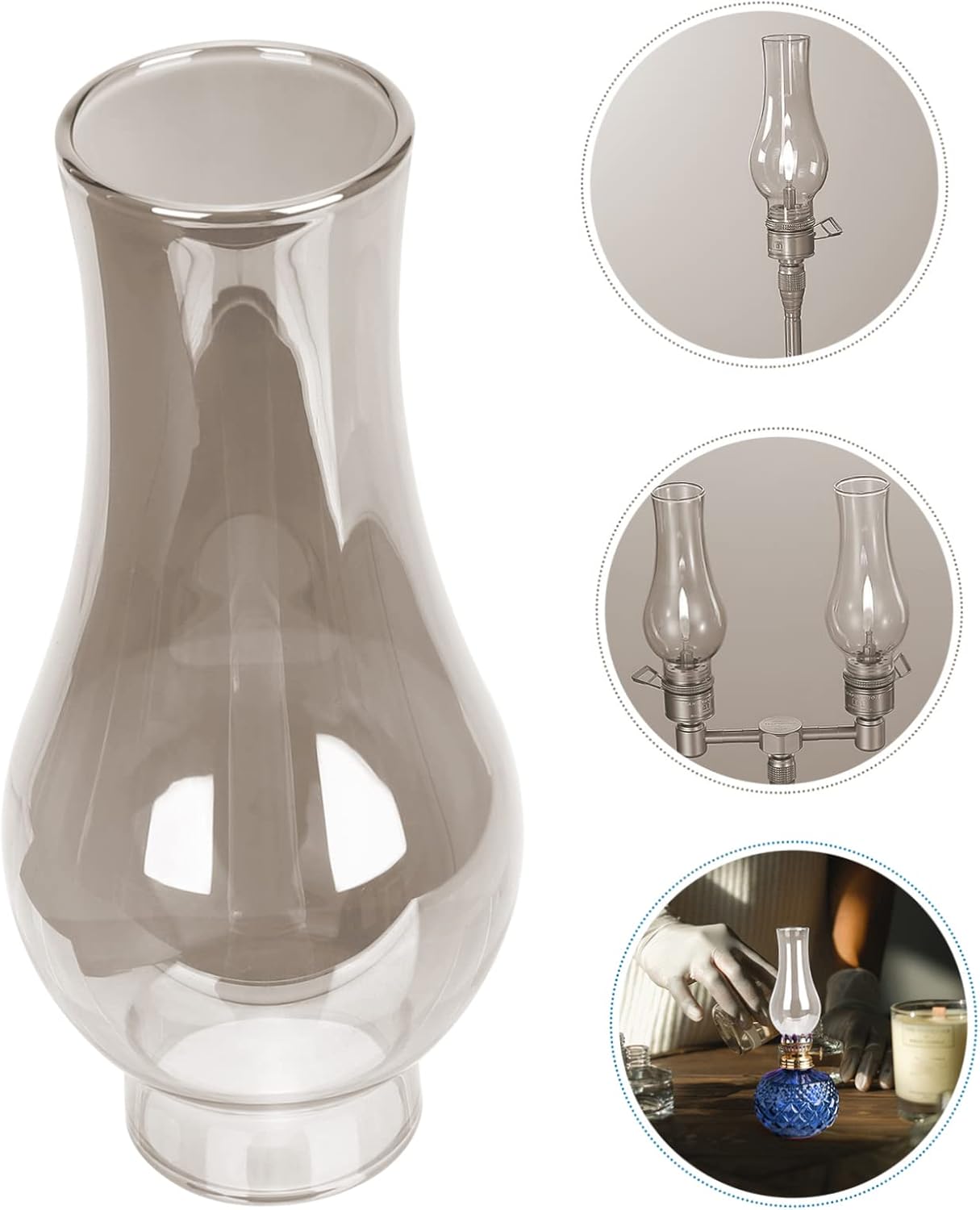 Angoily 3pcs Glass Oil Lamp Shade Kerosene Cover for Cozy Atmosphere Elegant Glass Chimney Lamp Shade for Use for Home Decoration