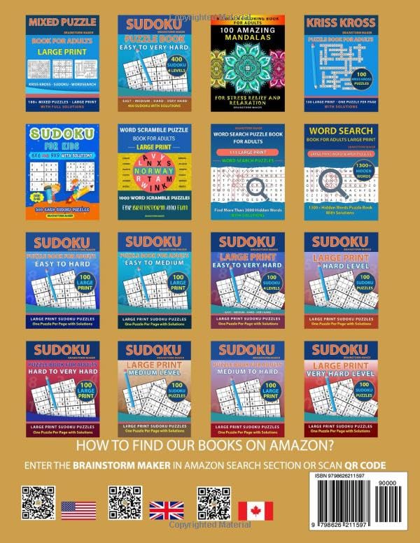 Sudoku Large Print: 100 Sudoku Puzzles with Medium Level - One Puzzle Per Page with Solutions (Brain Games Book 4) - Image 2