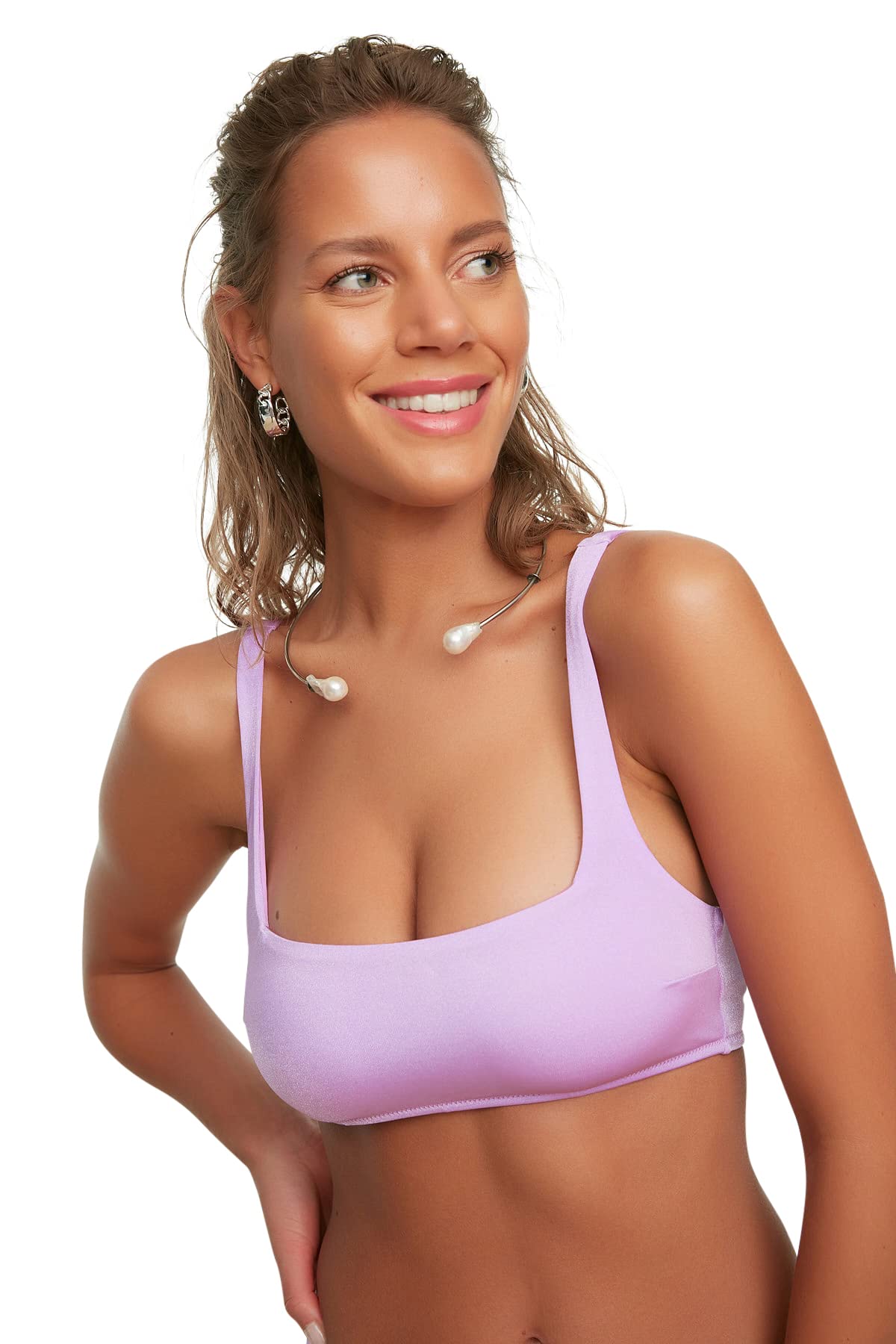 Trendyol Damen Bikini Top, Lila, 38 EU
