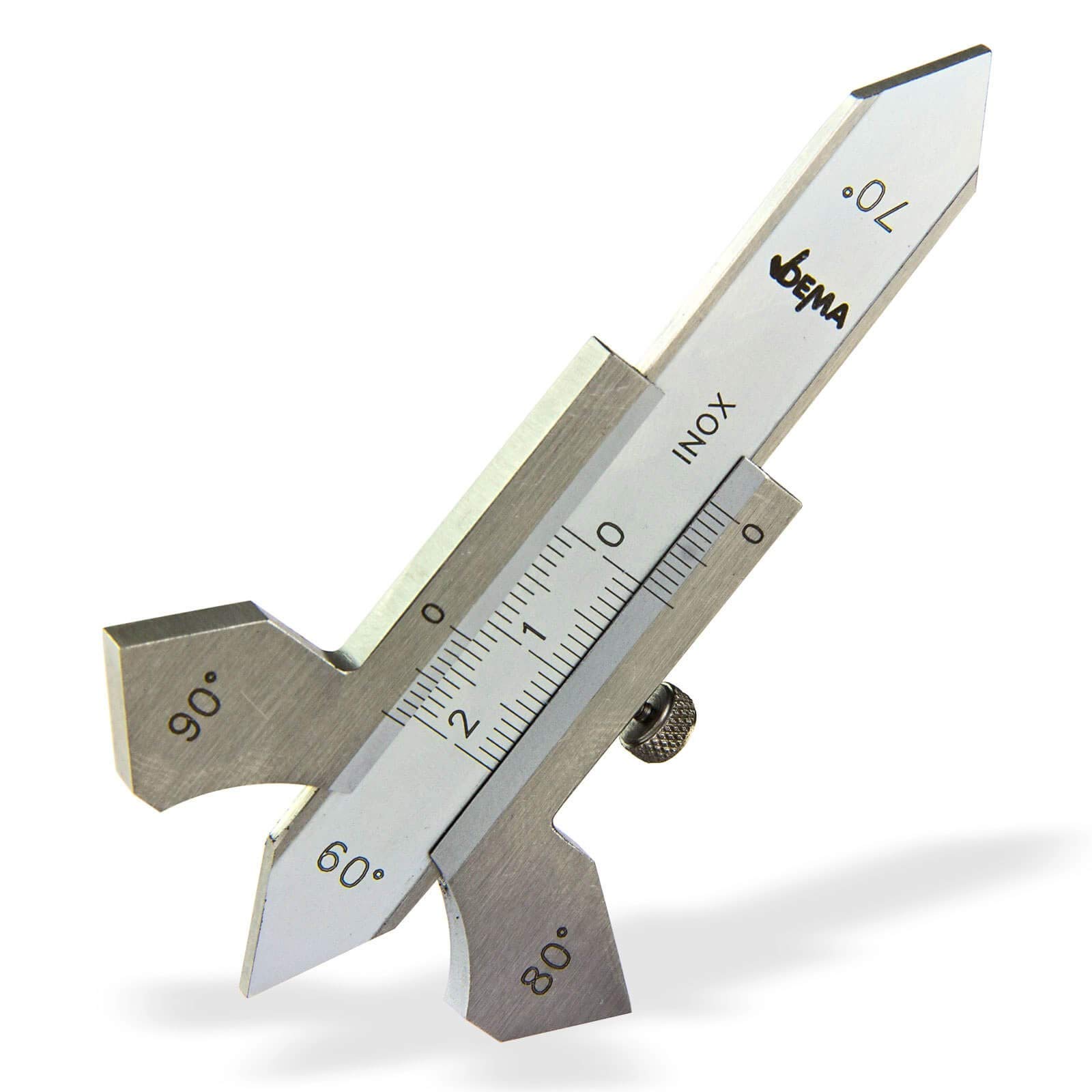 DEMA Schweißnahtlehre Schweißnahtmessschieber 20 mm für Kehlnähte aus Werkzeugstahl - Präzise, Robust, Langlebig für Werkstatt, Handwerk, Metall
