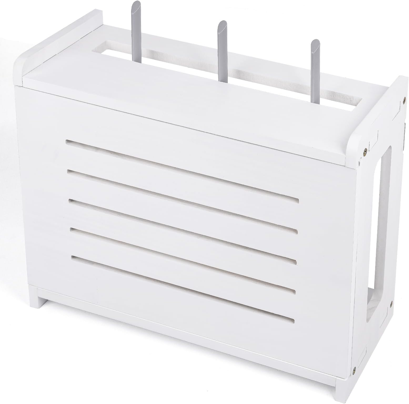 Amazon.com: Wooden Router Shelf, Desktop WiFi Router Storage Box Modem ...