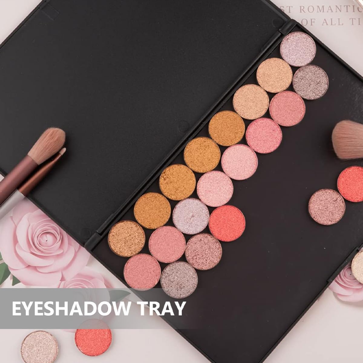 SHERCHPRY Palette Magnetica Nera Vuota per Ombretti 2 Pezzi in Abs Leggera e Resistente per Make Up On-the-go e Conservazione Cosmetici