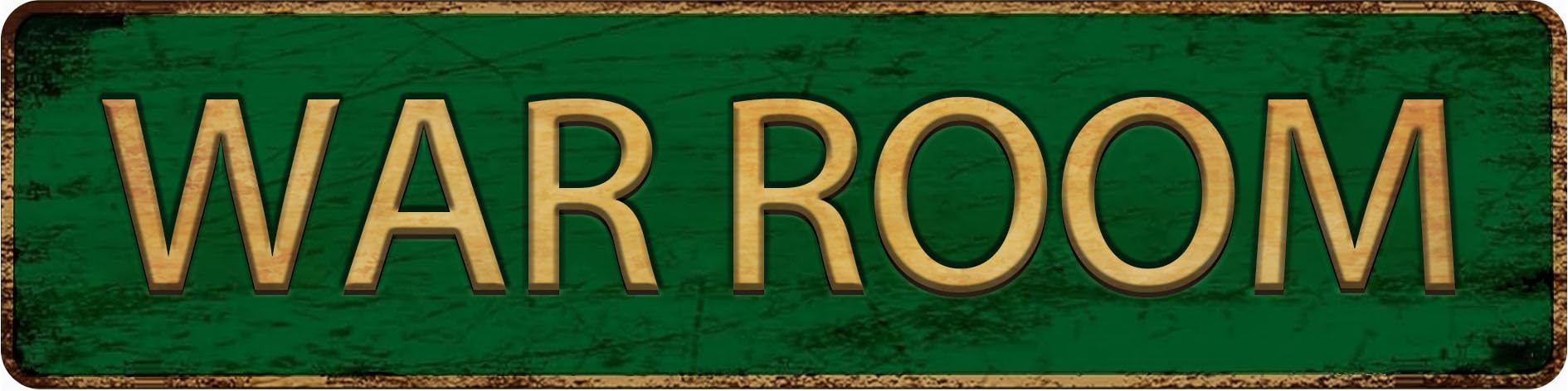 Vintage Metal Tin Sign WAR ROOM 4x16 Inch,Street Sign for Home,Restaurant,Bar,Cafe,Garage - Retro Wall Decor Plaque
