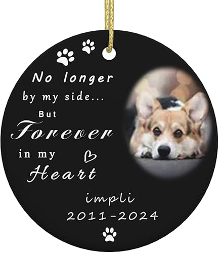 Regalos conmemorativos personalizados para perros por pérdida de perro, adorno de corazón personalizado por pérdida de mascotas, adorno de cerámica