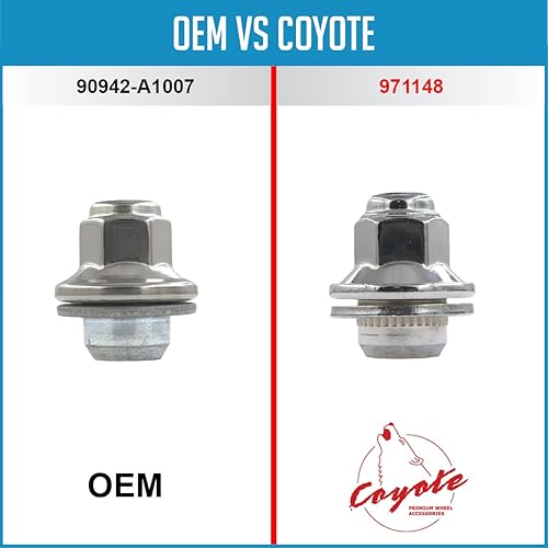 Miniatura 3 de Wheel Accessories Parts 24 tuercas de llanta estilo OEM M14x1.5 14x1.5 rosca OEM de 1.60 pulgadas de largo, color negro 1316 pulgadas de 0.827 in,