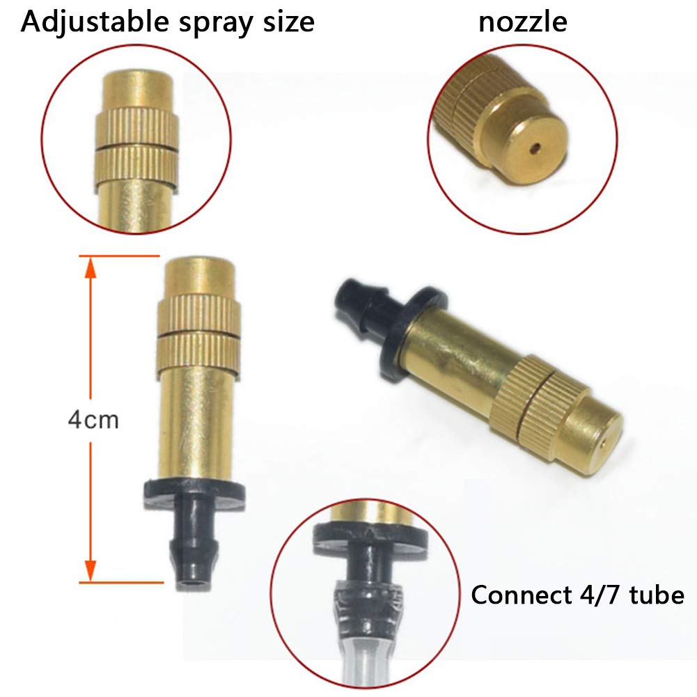 BETOY 15 Pcs Pulvérisateur D'arrosage En Laiton,reglable Buse De Brumisation Pour Jardinage Saupoudrer En Laiton Arrosage Arroseur Pulverisateur Pour Systeme D'irrigation