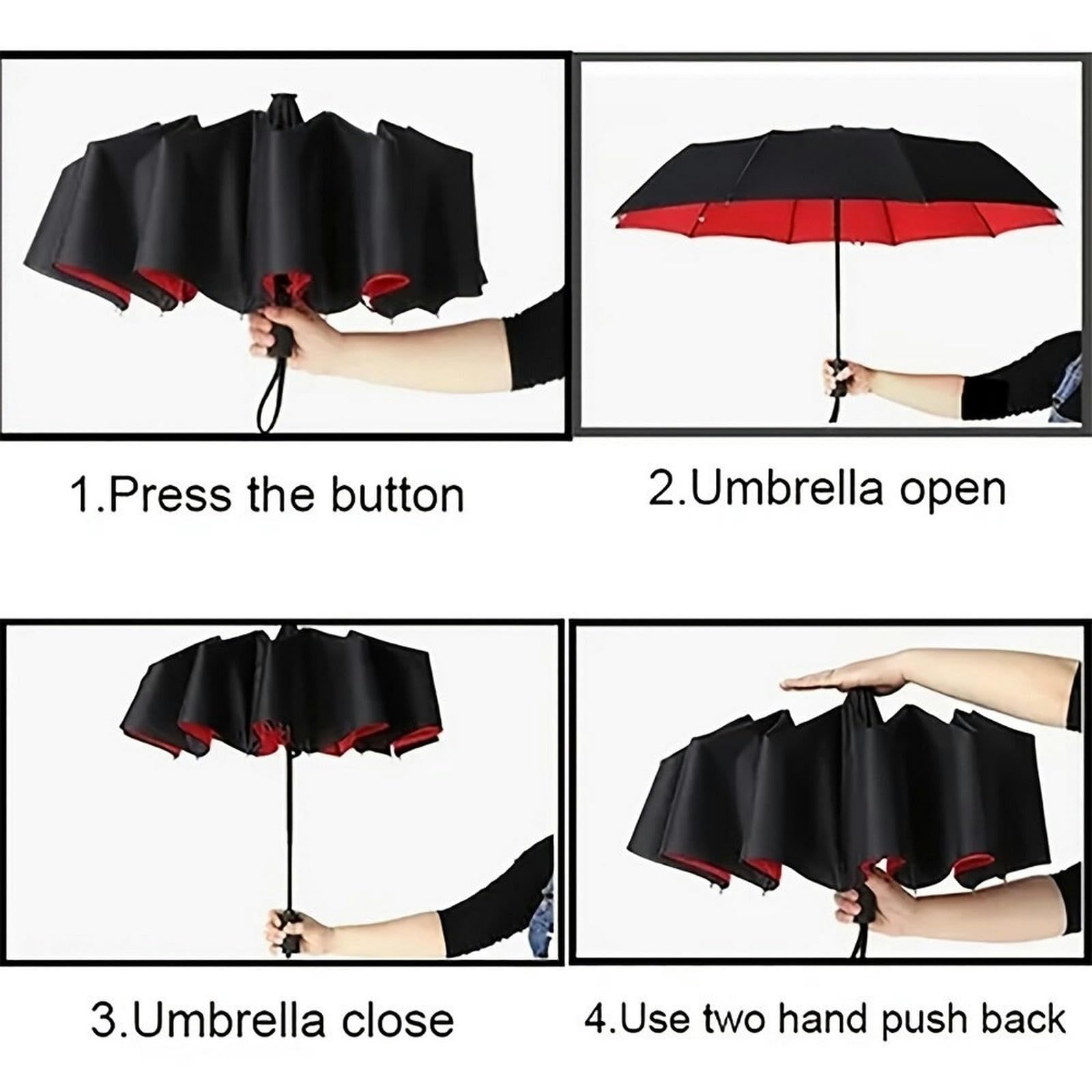 TEidea Ombrello Ombrello di Viaggio Antivento Automatico A Doppio Strato, Palo in Acciaio Robusto, Pieghevole E Portatile