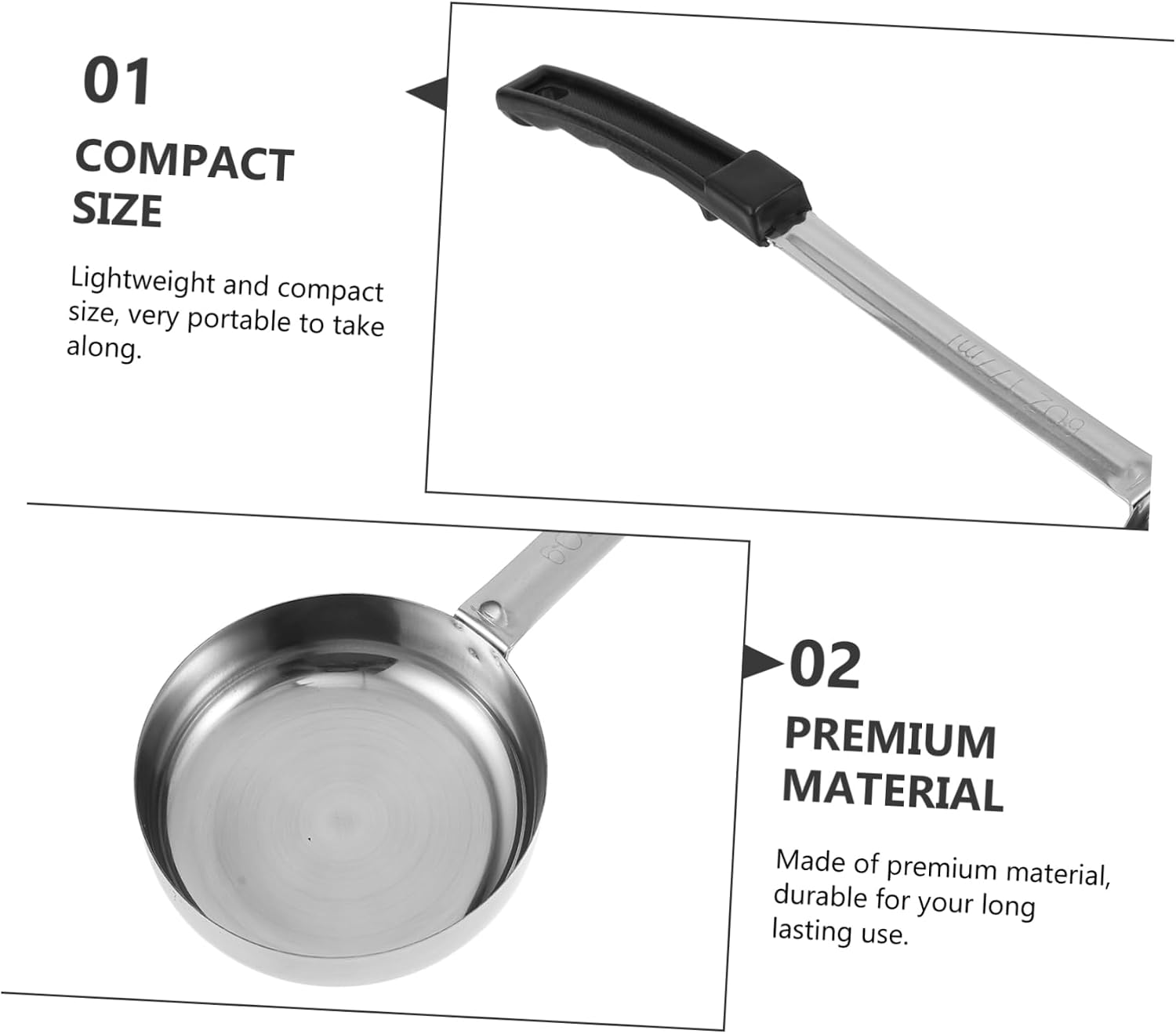 Long Handle Portion Control Ladle Spoon for Soup, Sauce and Gravy Serving