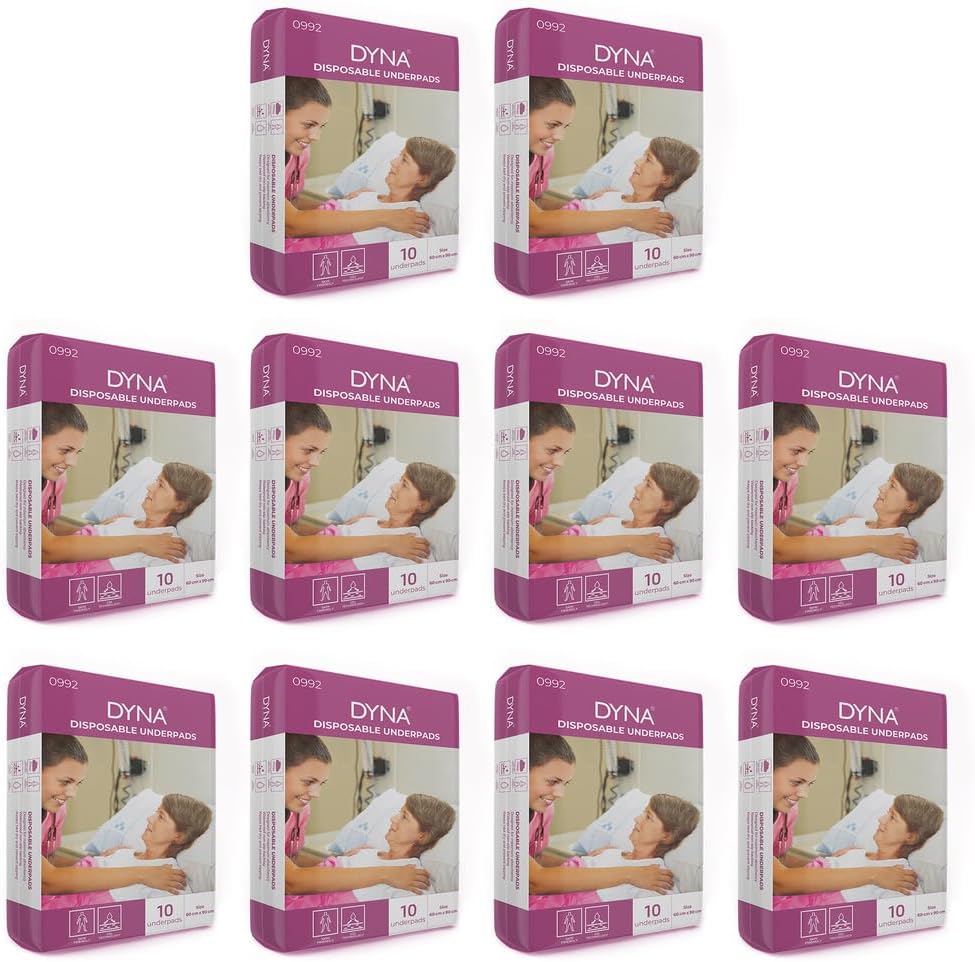 Dyna Disposable Underpad 10 Pack (100 Pieces) Size 60 X 90 cm……