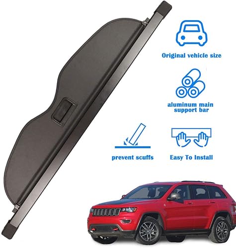 Miniatura 2 de Marretoo Cubierta de carga estilo de fábrica para Jeep Grand Cherokee Cargo Baúl Accesorios 2011-2020 2021 Negro retráctil de seguridad para