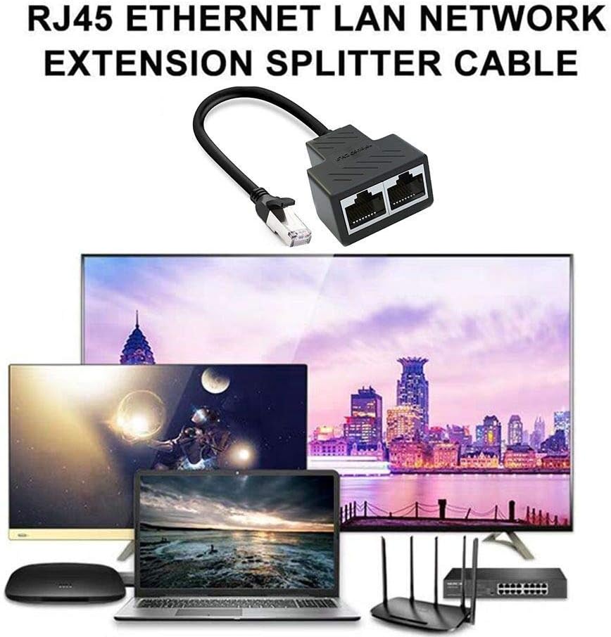 Discount 90% RJ45 Network 1 to 2 Port Ethernet Adapter Splitter, AKwor RJ45 1 Male to 2 Female LAN Ethernet Splitter Adapter Cable Suitable Super Cat5, Cat5e, Cat6, Cat7 LAN Ethernet Socket Connector Adapter