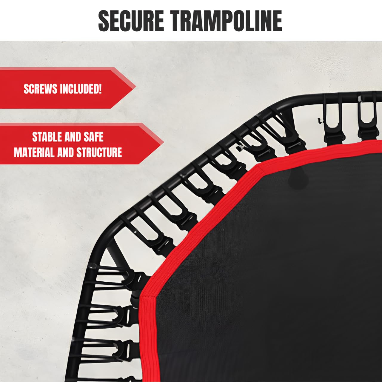 Trampolín Fitness Plegable Silencioso Ø90cm Octogonal con Apoyabrazos Ajustable para Adultos y Niños