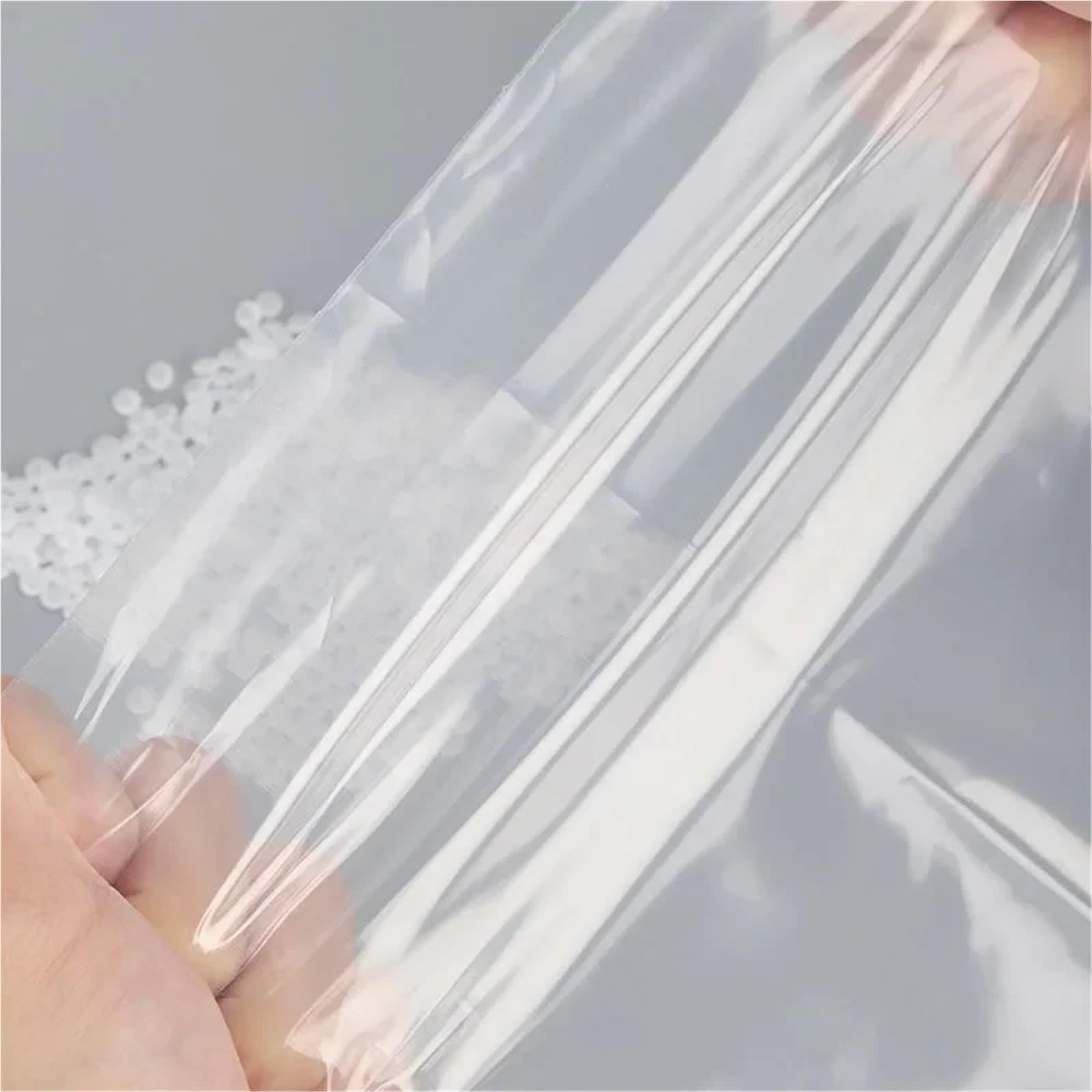 Sacchetti Ermetici 100/200 pezzi piccoli sacchetti trasparenti richiudibili sottovuoto in plastica per la Cucina(12x18cm(200pcs))