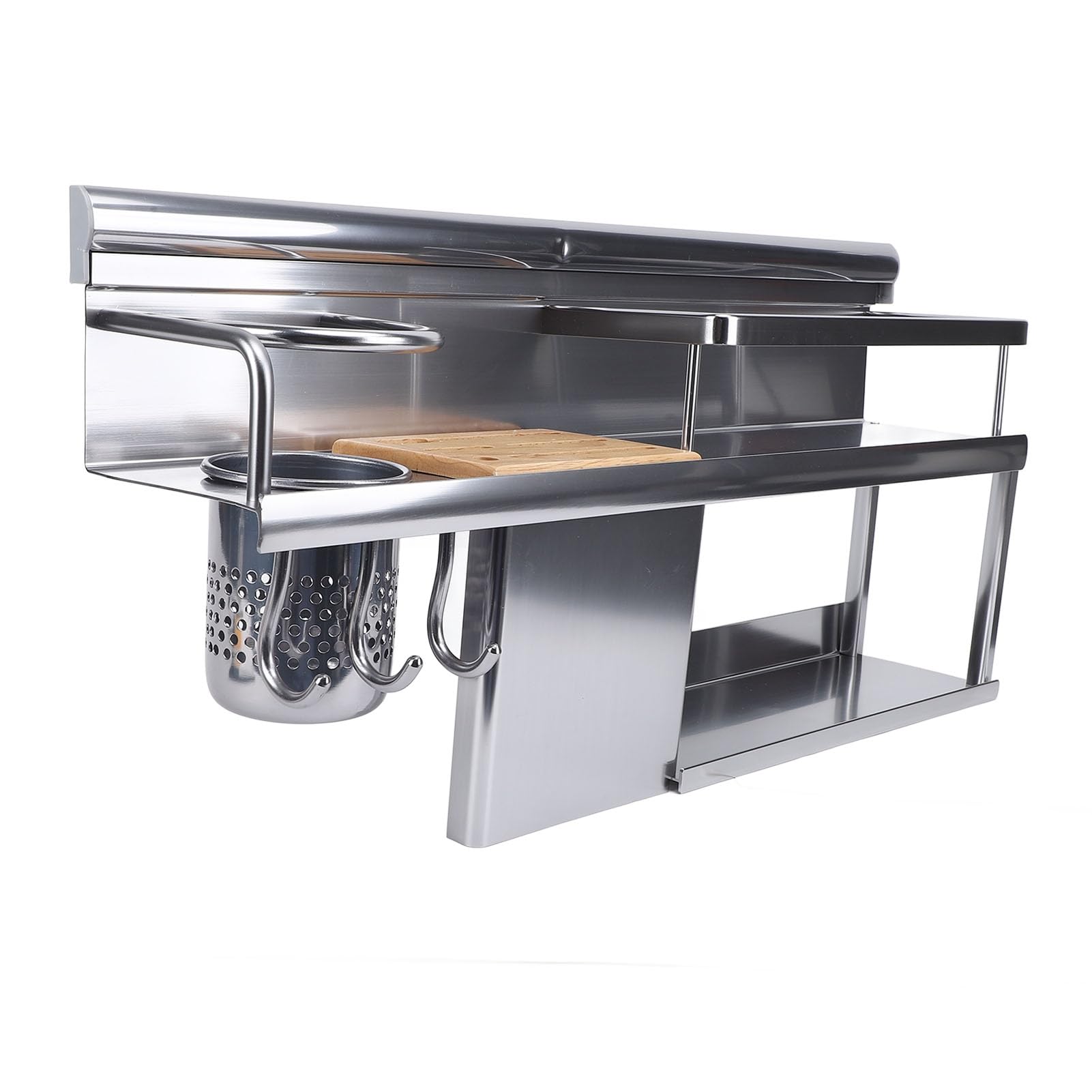 Hztyyier Support Organisateur de Cuisine Mural, Support de Lame en Bois, Supports de Rangement de Baguettes de Cuillère en Alliage D'aluminium, pour la Cuisine