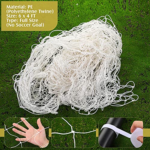 2 Pieces Soccer Replacement Goal Net 6 X 4 Ft Football Polyethylene Training Nets Goal Keeper Net And Soccer Goal Straps For Kids Young Teenage Sports Football Training, Post Not Included #TOP1