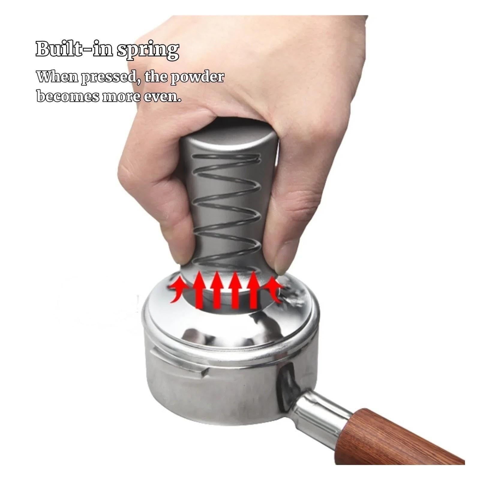 Tamper Per Caffè Barista Con Manomissione Per Caffè Espresso Da 58 Mm, 53 Mm, 51 Mm, Con Manometri In Acciaio Inossidabile Caricati A Molla Calibrati(51mm)