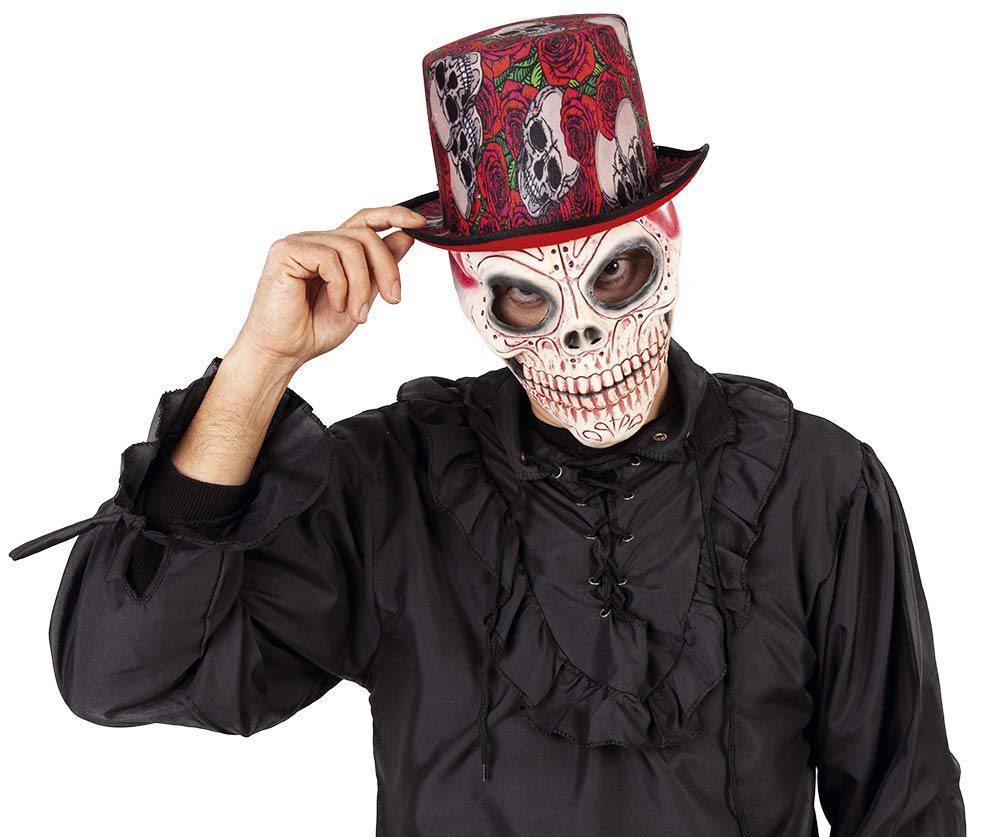 Rubies- Sombrero Copa Skulls & Roses con Luz Other, Multicolor, STD (Rubie'S S5293)