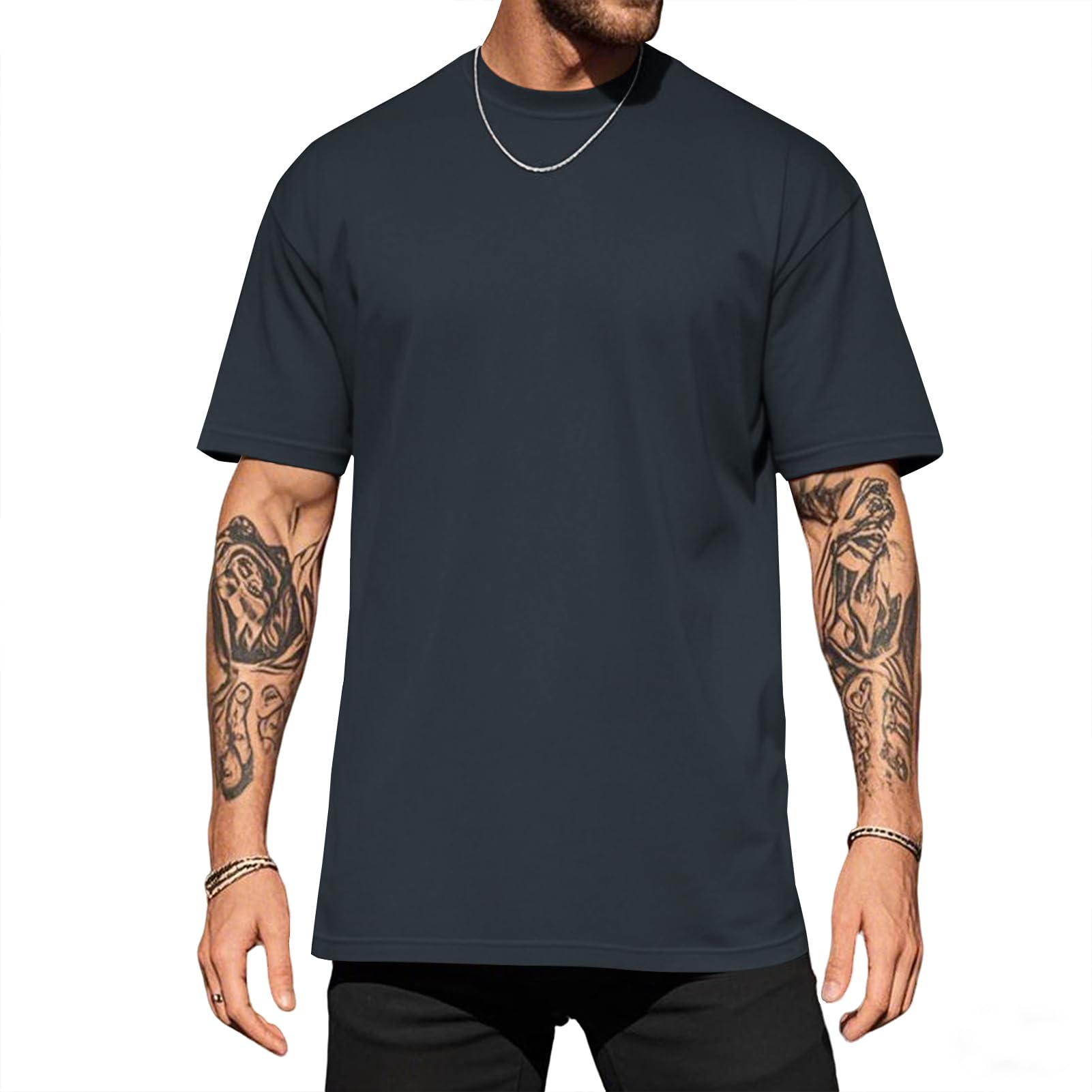 Volemo T-Shirts für Herren Kurzarm Rundhals Basic Sommer Unterhemd Regular Fit S-3XL
