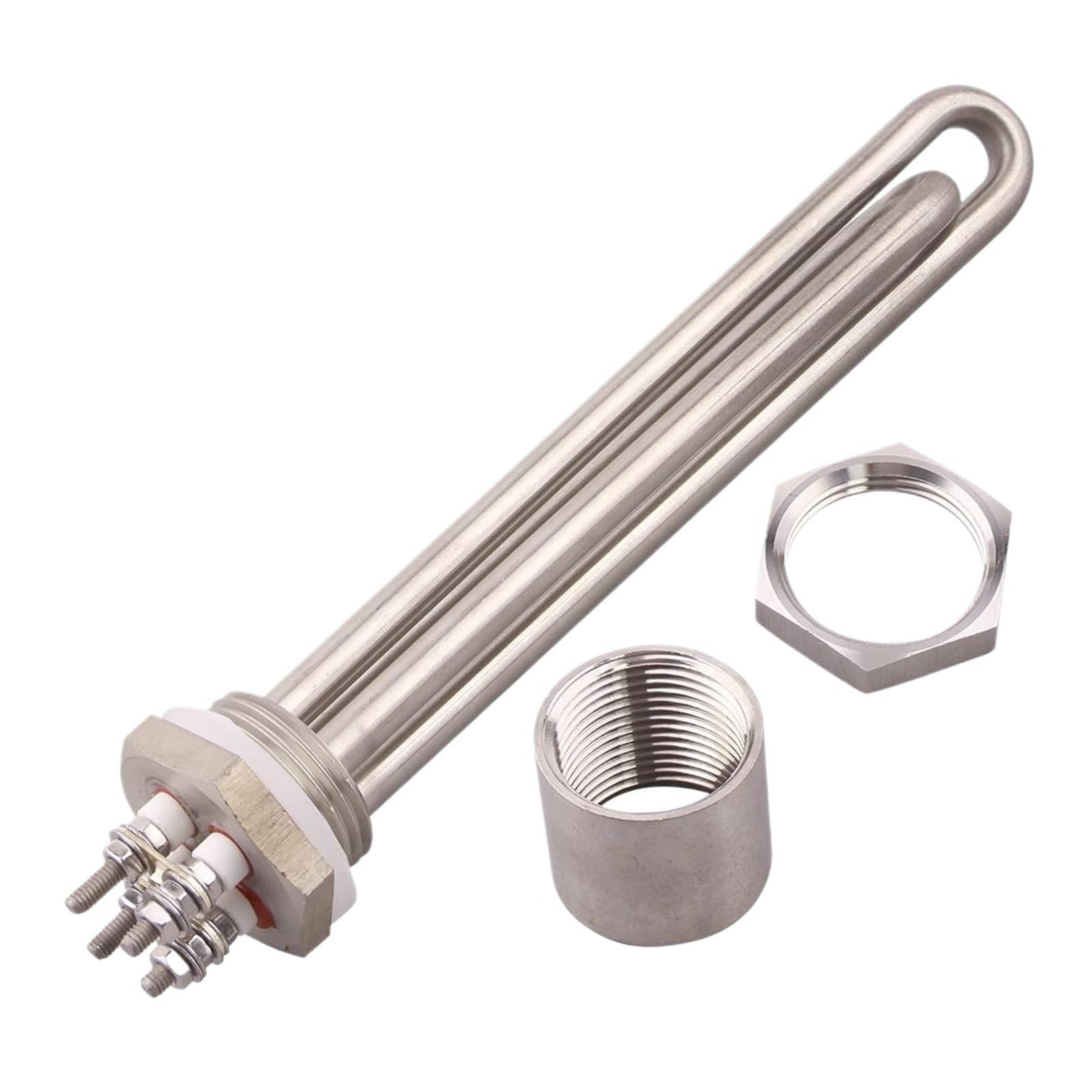 36V 1" BSP Thread Tubular Heater, 1200W-2700W SUS304 DC Solar Water Heater Element(With set,2000w)