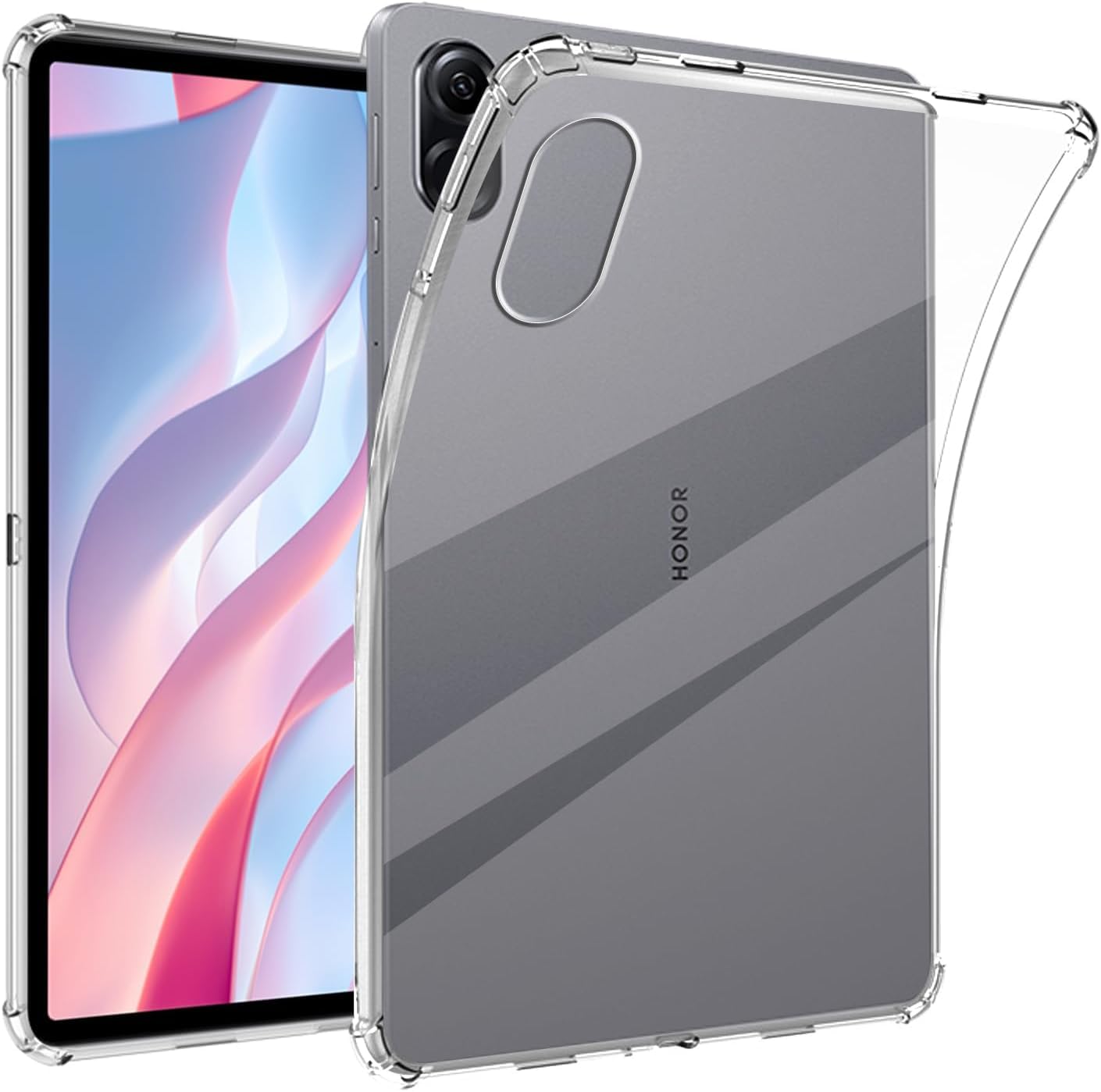 MEMELOKA Cover per Xiaomi Pad 6S PRO 12.4 Pollici, Trasparente Morbido TPU Silicone Protettiva Custodia Antiurto Anti-Graffio Bumper con Angoli Rinforzati
