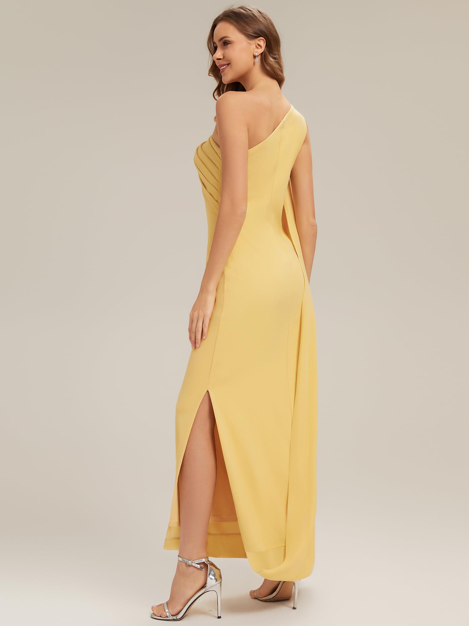 Ever-Pretty Robes d'invité de Mariage Col asymétrique sans Manche Tricot Maxi Robe Droite EG02698