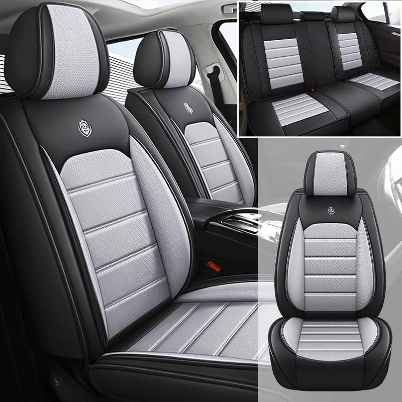 JOJ Fundas de asiento de automóvil para BMW 650 2006-2018, 5 asientos de automóvil, antideslizantes, impermeables, transpirables, de piel sintética,