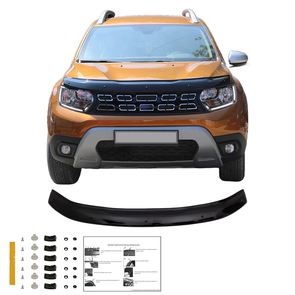 Oneway Protector de capó compatible con Dacia Duster II 2018-2024 - Negro brillante