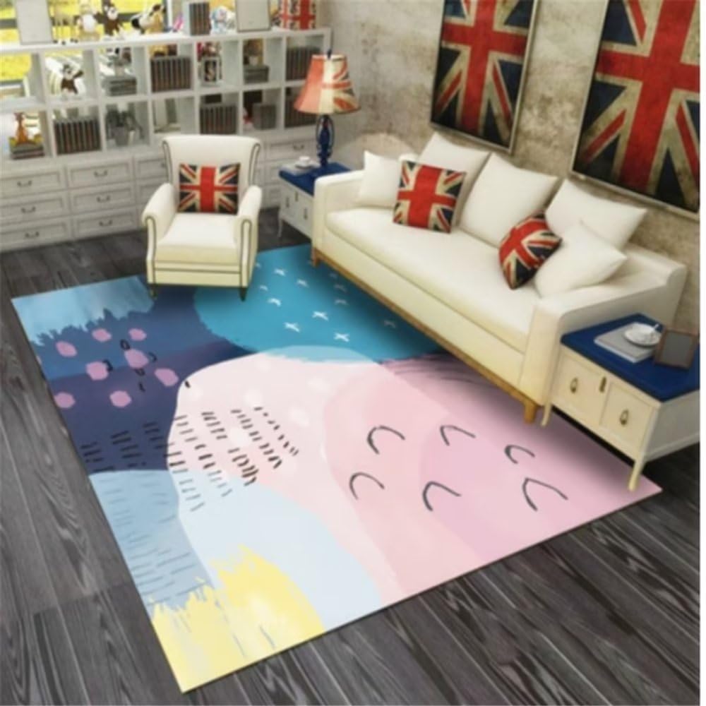 Tapis dessin animé rose pour créer un coin lecture cosy dans la chambre