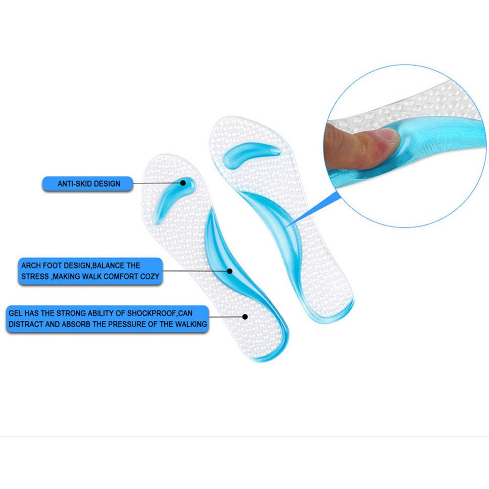 Pedimend Orthopädische Fußgewölbe-Einlegesohlen für Plattfuß, für Stöckelschuhe geeignet, Fußstütze, Fußkissen, Mittelfußpolster, rutschfest, flache Fußkorrektur, Massage-Einlegesohlen, 2 Paar/4 Stück
